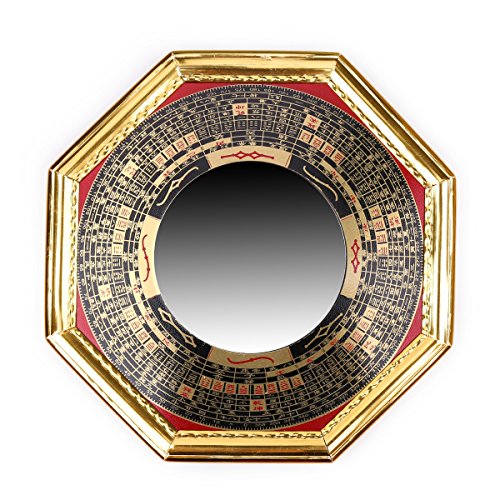 Yaoyijun Traditional Chinese Feng Shui Convex Alloy Bagua Mirror & Concave Bagua Mirror (Concave 4.7") #TOP7