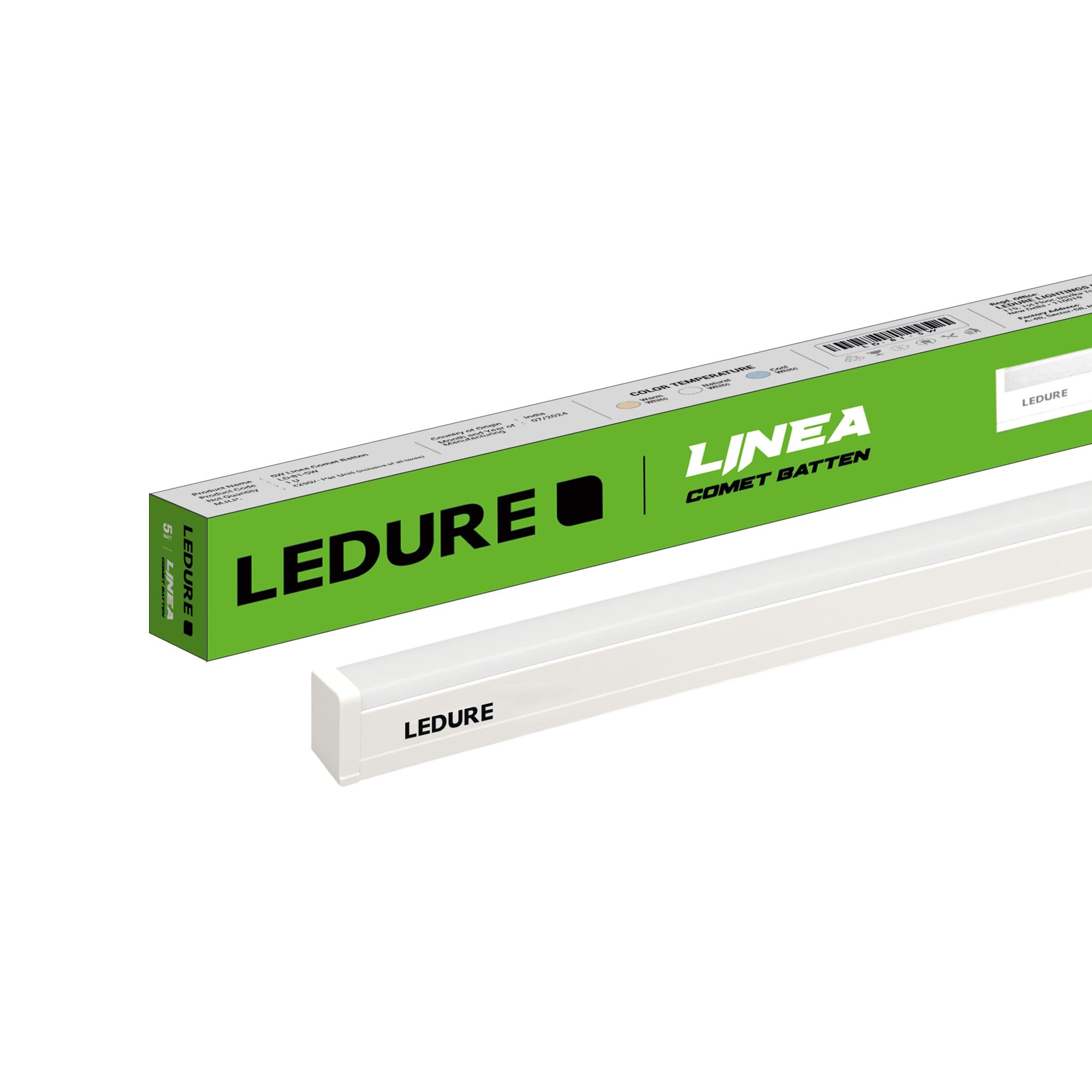 LEDURE 5W Linea Comet LED Batten | Slim & Energy-Efficient Tube Light for Home, Office & Study Room | Bright Eye-Friendly Light | Indoor-Outdoor Wall Mount Fixture (Warm-Natural-Cool White)-image-24