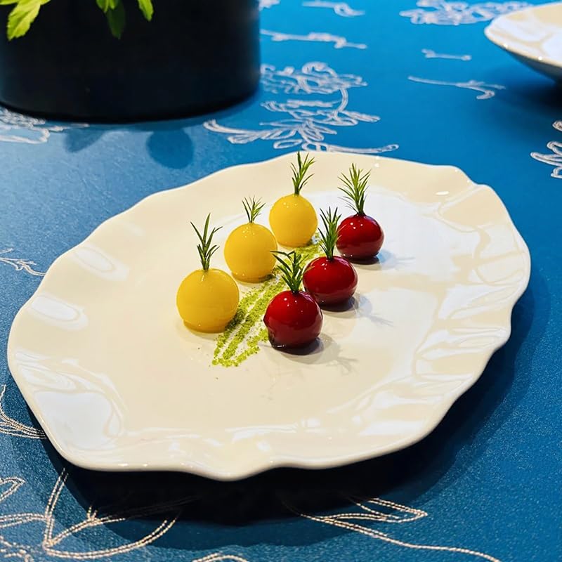 TEESONG Talerz obiadowy talerze do naczyń 35 cm hotelowa kuchnia zastawa stołowa ceramiczny płaski talerz w kształcie litery Dan ekspozycja specjalistyczna restauracja klub zimne naczynie talerz do