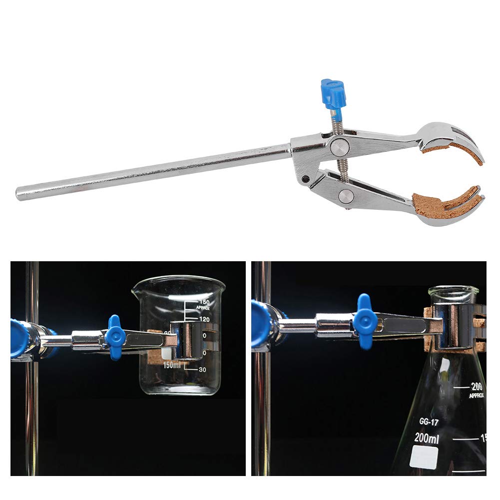 Adjustable Four Prong Clamp, Zinc Alloy Lengthen Stand Clip, Anti for Lab Experiment