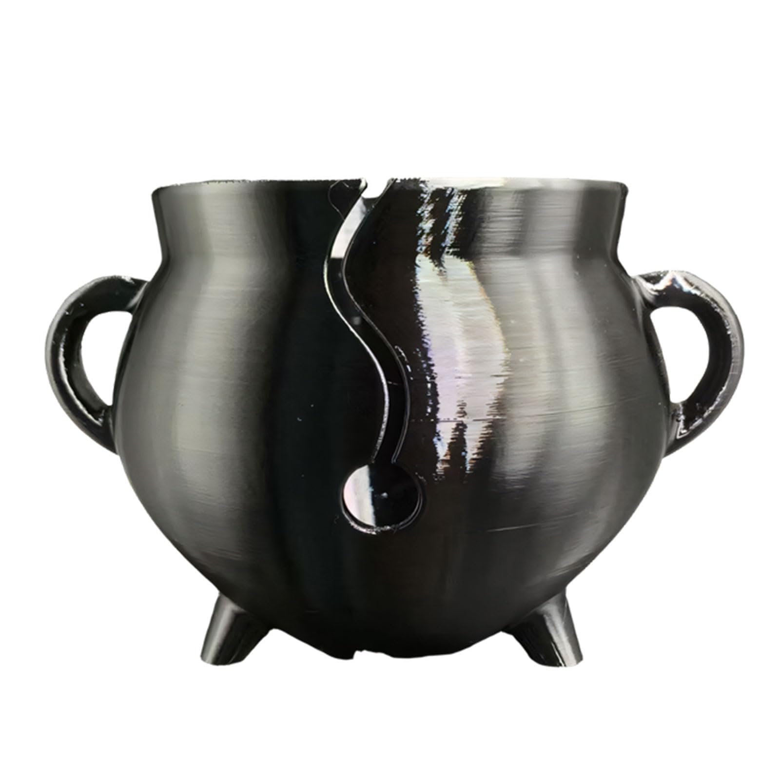 Jazuaiao Round Shape Yarn Bowl with Carved Holes Portable Yarn Dispenser Knitting Tool Organiser for Knitting Crocheting Crochet Thread Planner