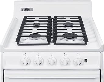 Summit 24 Gas Range, Natural Gas Range, 2.92 cu.ft Oven, 4 Burners, Oven Window, White- WTM6107ISW