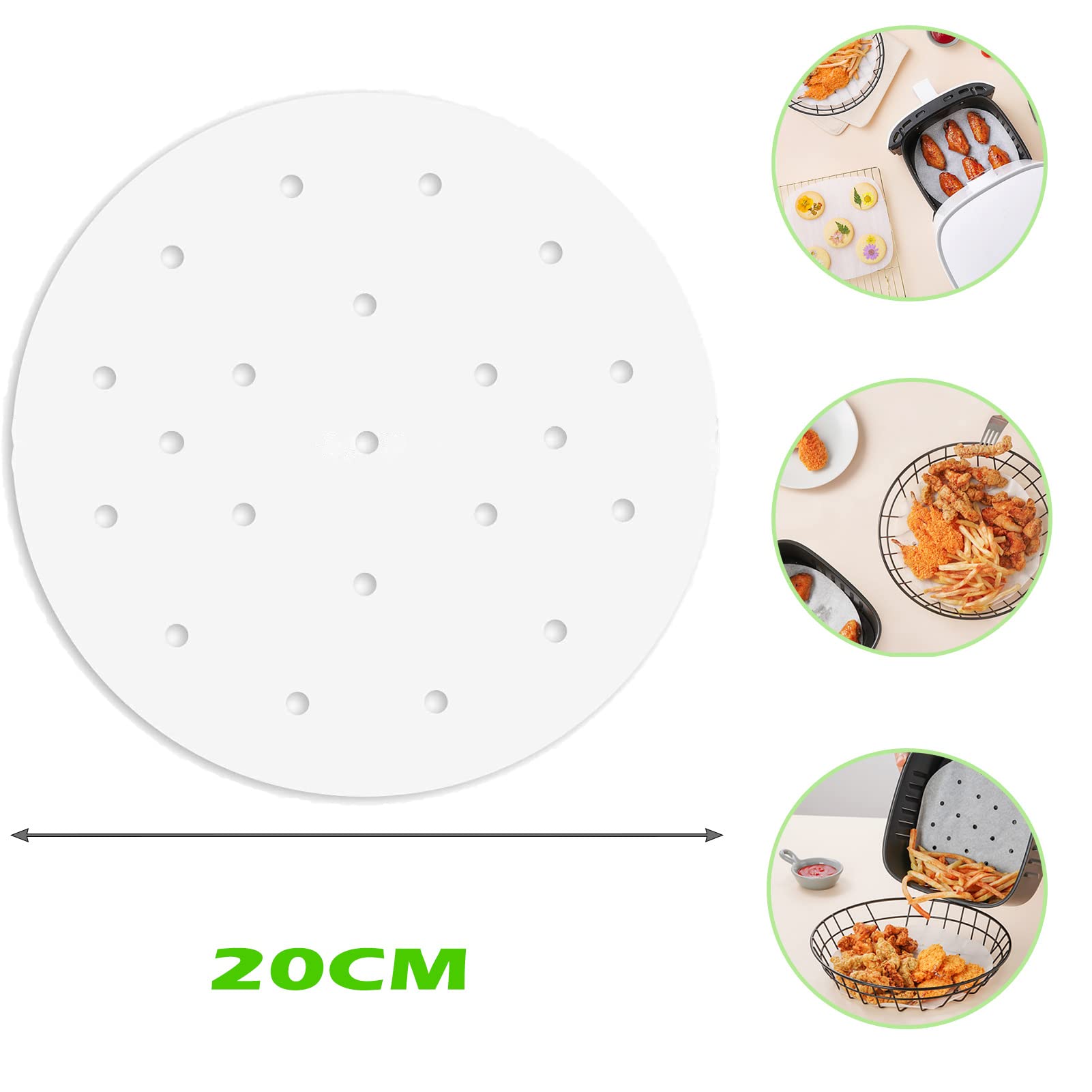 100 vellen bakpapier voor airfryer, niet-gebleekt geperforeerd bakpapier voor bakpapier, airfryer liners bakpapier 100 vellen bakpapier voor airfryer, niet-gebleekt geperforeerd bakpapier voor bakpapier, airfryer liners bakpapier