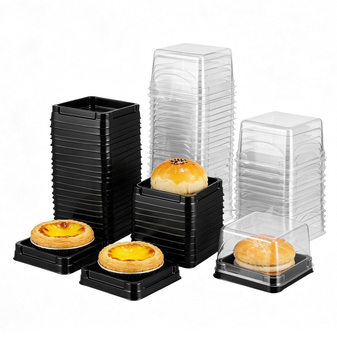 Boîtes à gâteau carrées transparentes cadeaux d'invités anniversaire