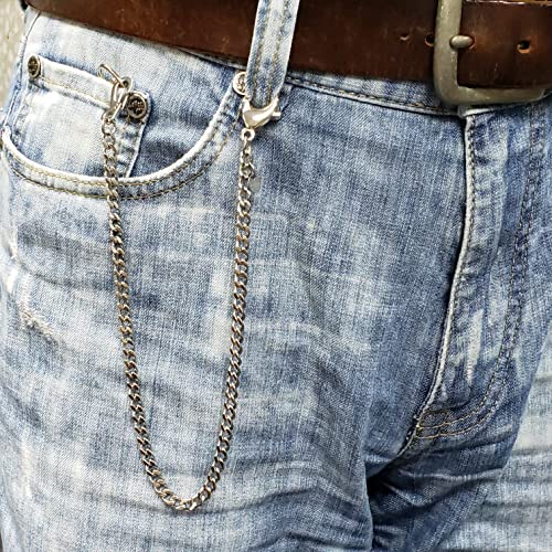 Watchvshop Stainless Steel Pocket Watch Chain Albert Chain With Steel Curb Link Chain, Steel Lobster Clasp And Steel Polish Clasp Fcs92 #TOP5