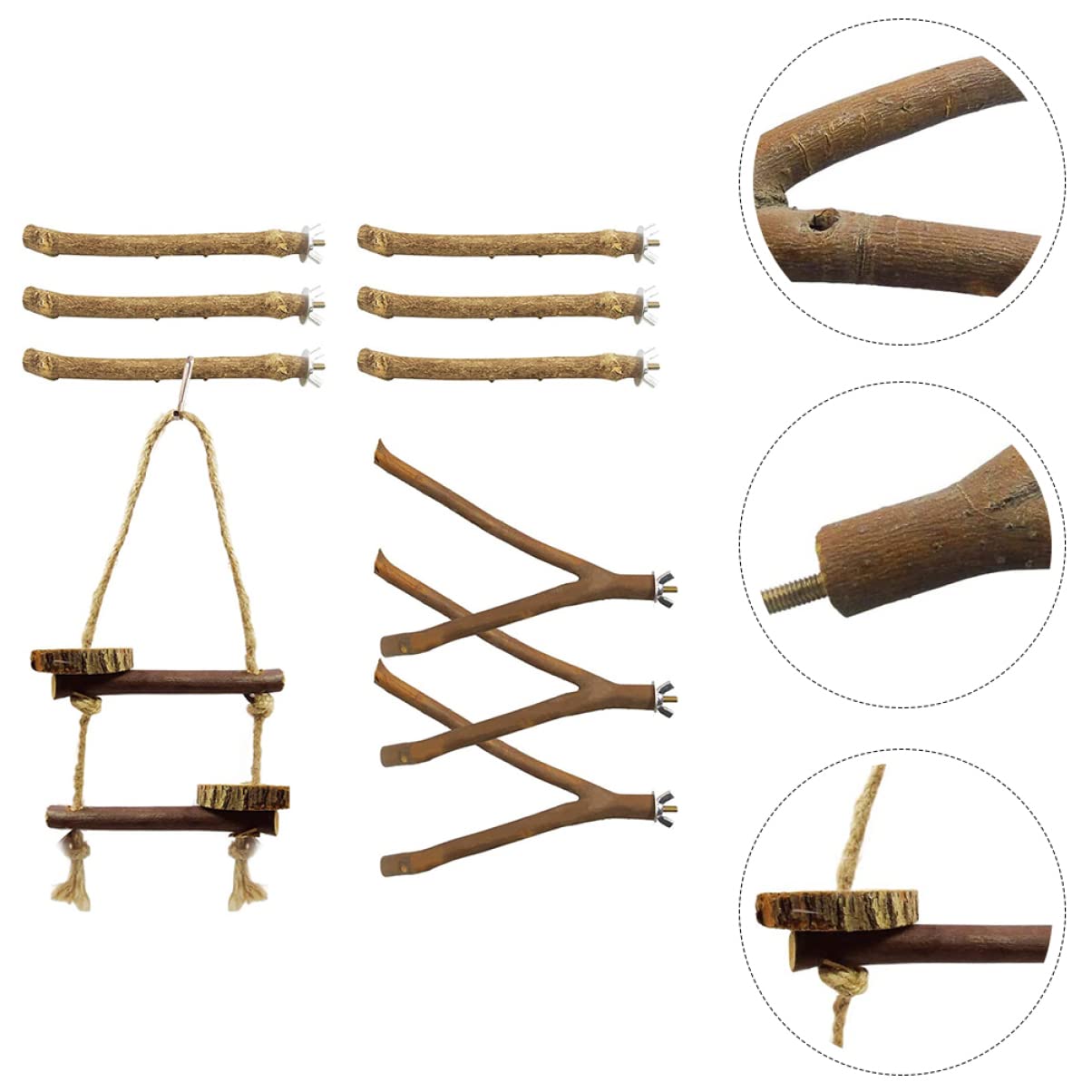 POPETPOP 30 Piezas Loro De Juguete Percha De Pájaro De Madera Juguetes De Pájaros Grandes Soporte para Jaula De Loros Puesto De Juego para Loros Percha De Paloma El Pájaro Xuan Feng