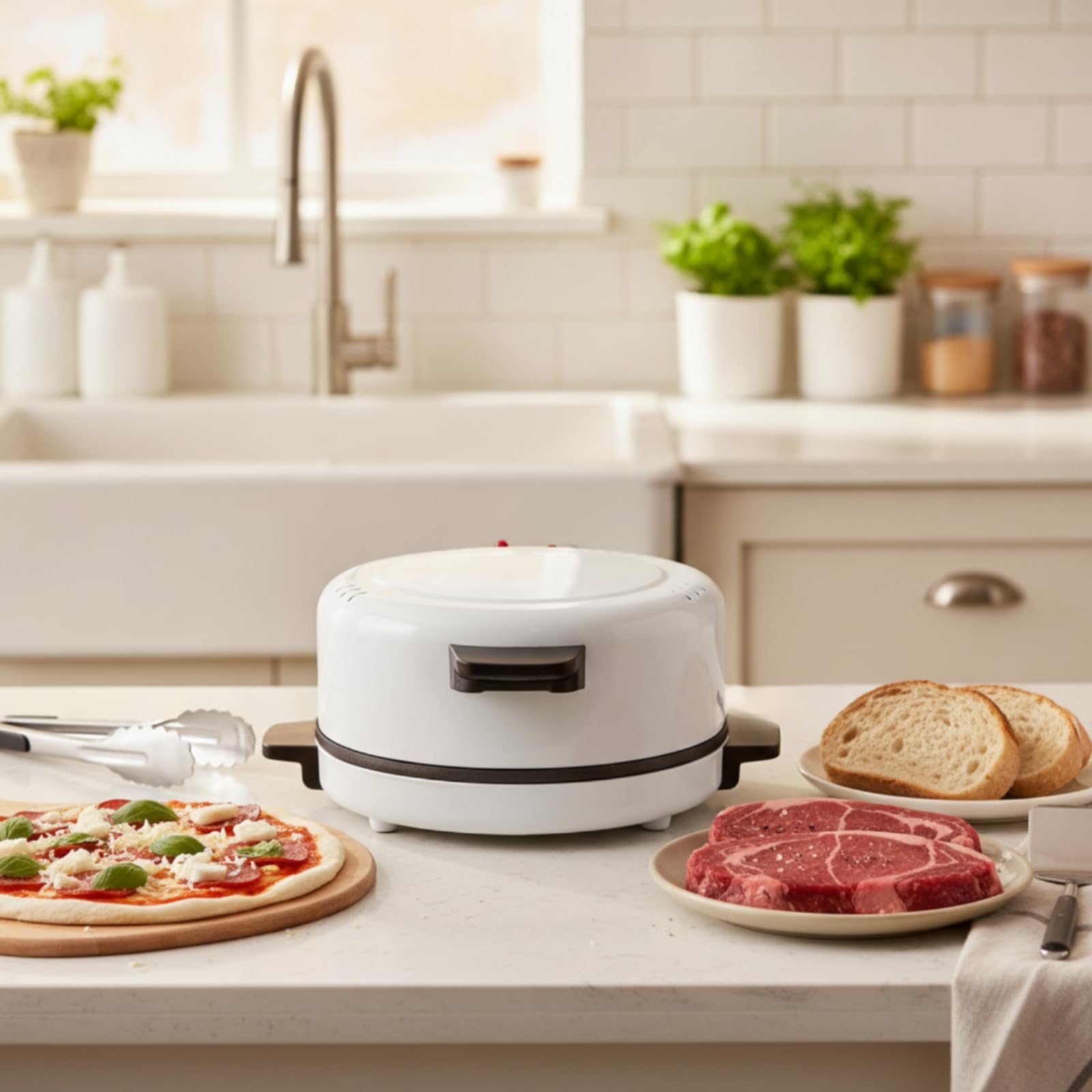 Pizzera Eléctrica Portátil Horno Pizza Rápido Electrodoméstico para Familias, Estudiantes