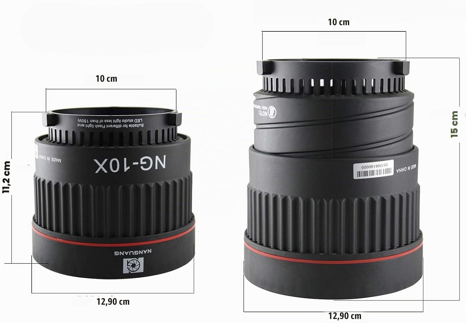 Fotga NG-10X - Lentille de mise au point lumineuse de studio - Avec 4 filtres de couleur - Pour flash LED