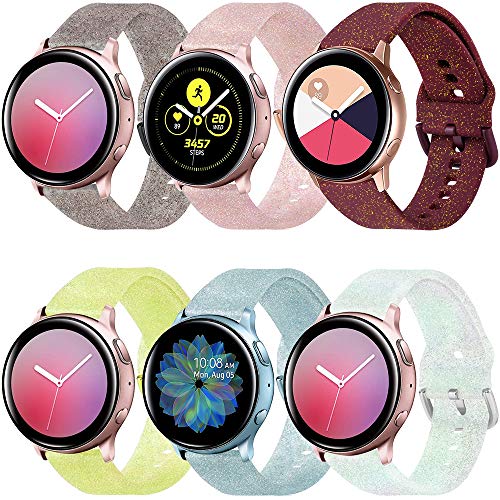 SUPORE Galaxy Watch Active 40mm Armband, 20mm Universal Ersatzarmband Uhrenarmband Sportarmband für Samsung Galaxy Watch 42mm/Gear 2 Classic/Gear Sport/Garmin Vivoactive 3/ Forerunner 645 (6 Pack)