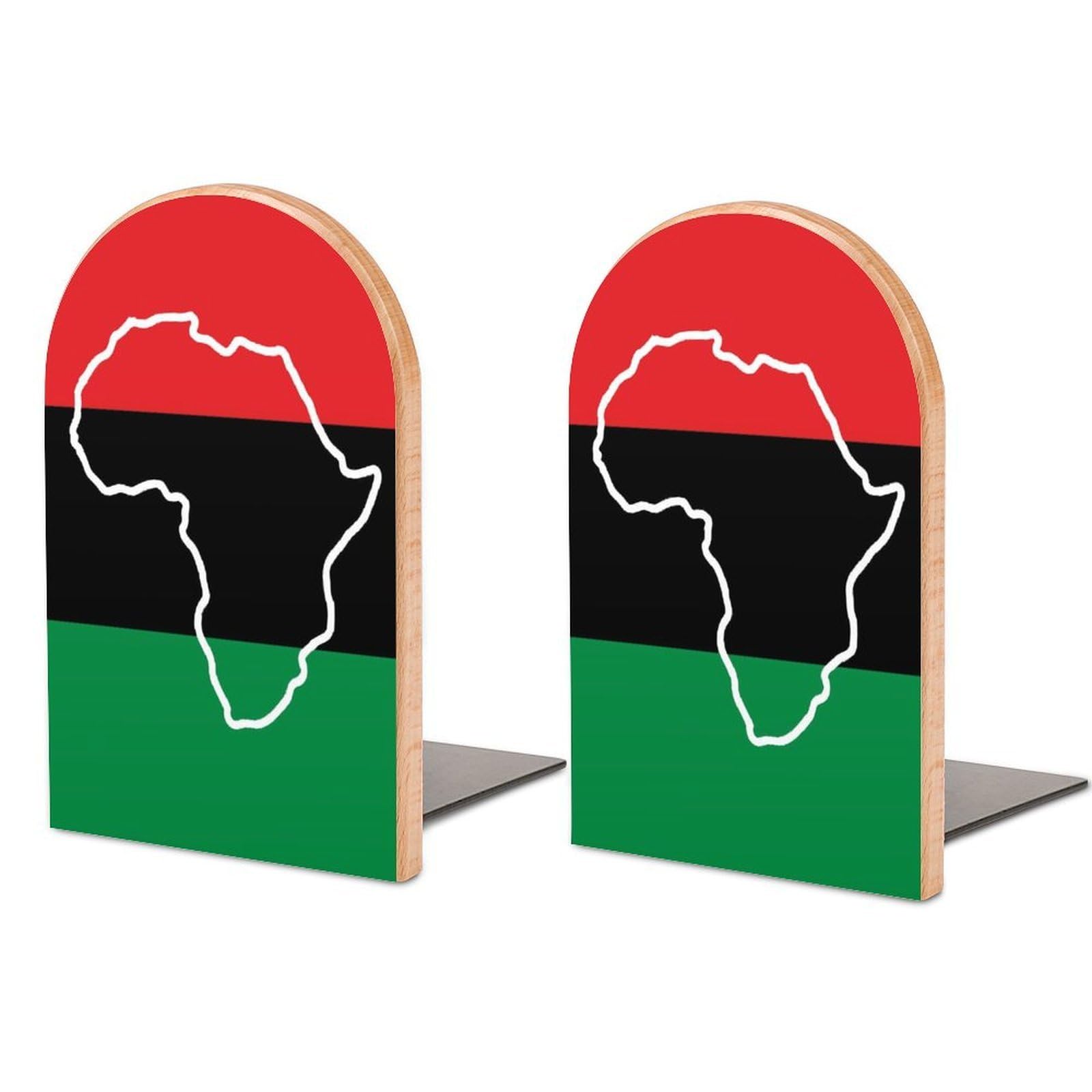 Nclqvjxzkhw Style African Am-Ericans Flags Book Ends For Shelves Bookends Bookshelf Holder Stand Books Stopper Home Office Decor