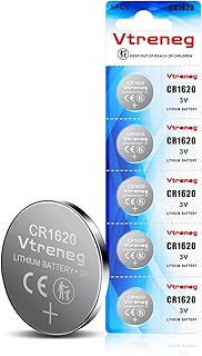 5 Pack CR1620 Battery, 1620 3V Lithium Battery for Key Fob Watch Car Remote