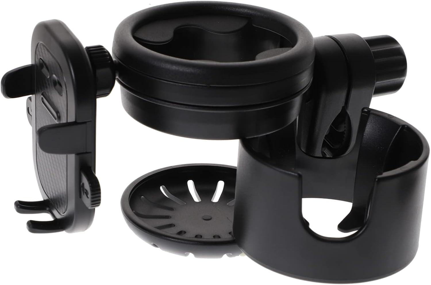 BESTonZON Multipurpose Stroller Bottle Holder Phone Holder for Stroller Bike Black