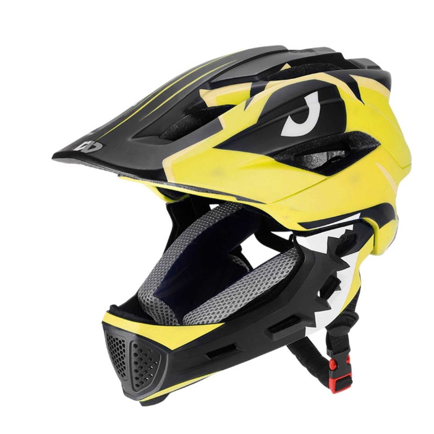 Removable Helmet with Detachable Chin Guard Adjustable Convertible Helmet Ventilated Lightweight for Children, Youngsters, Toddlers, Cycling, Mountain Biking, Balance Bike, Yellow-picture-11