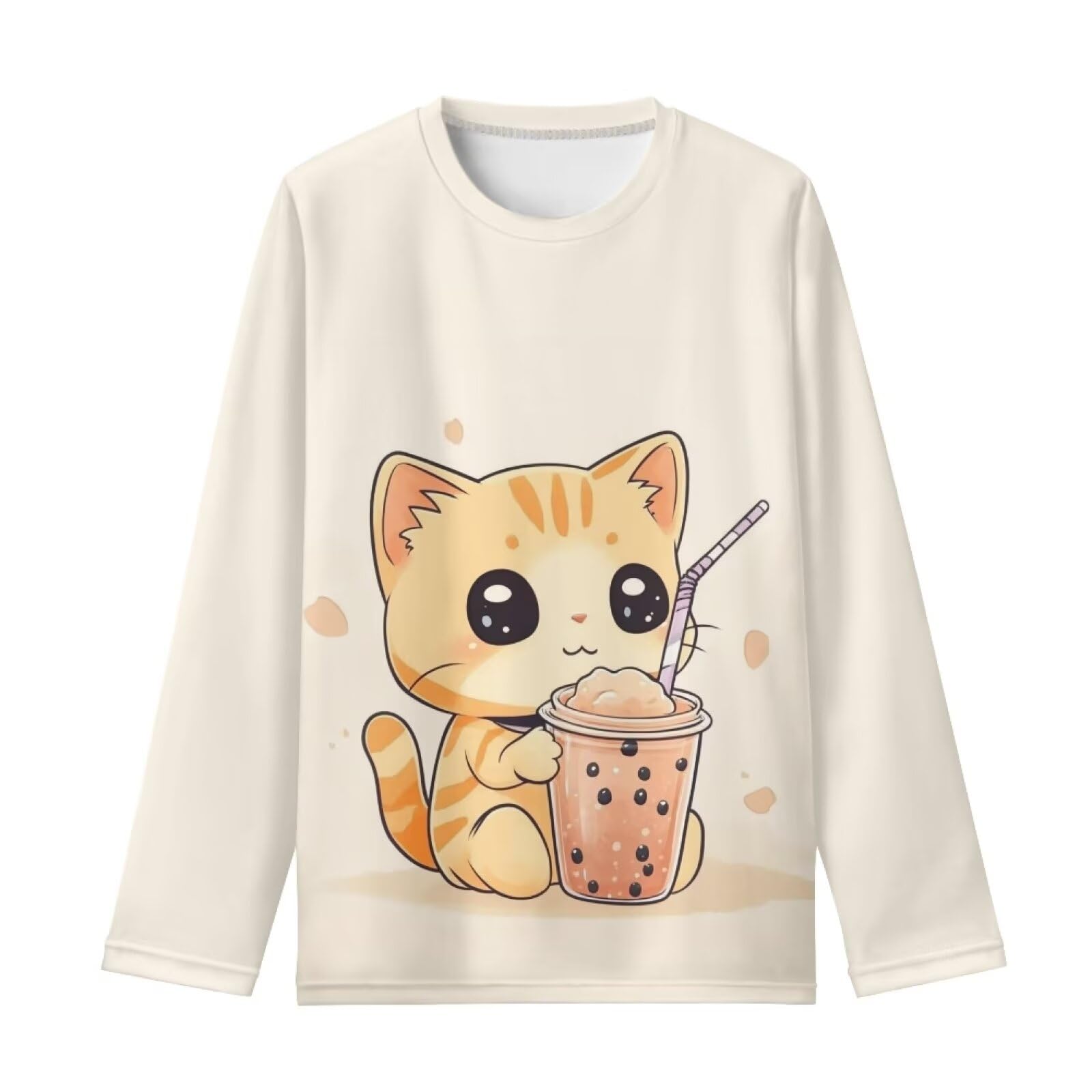 Girls Long Sleeve Shirt with Cute Graphic Casual Pullover Tops 3-16Y