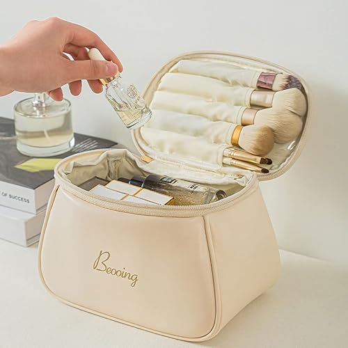 Miniatura 5 de cirea Bolso cosmético moderno de la PU del estilo del cubo de la capacidad simple y grande para el transporte fácil del bolso del maquillaje de las
