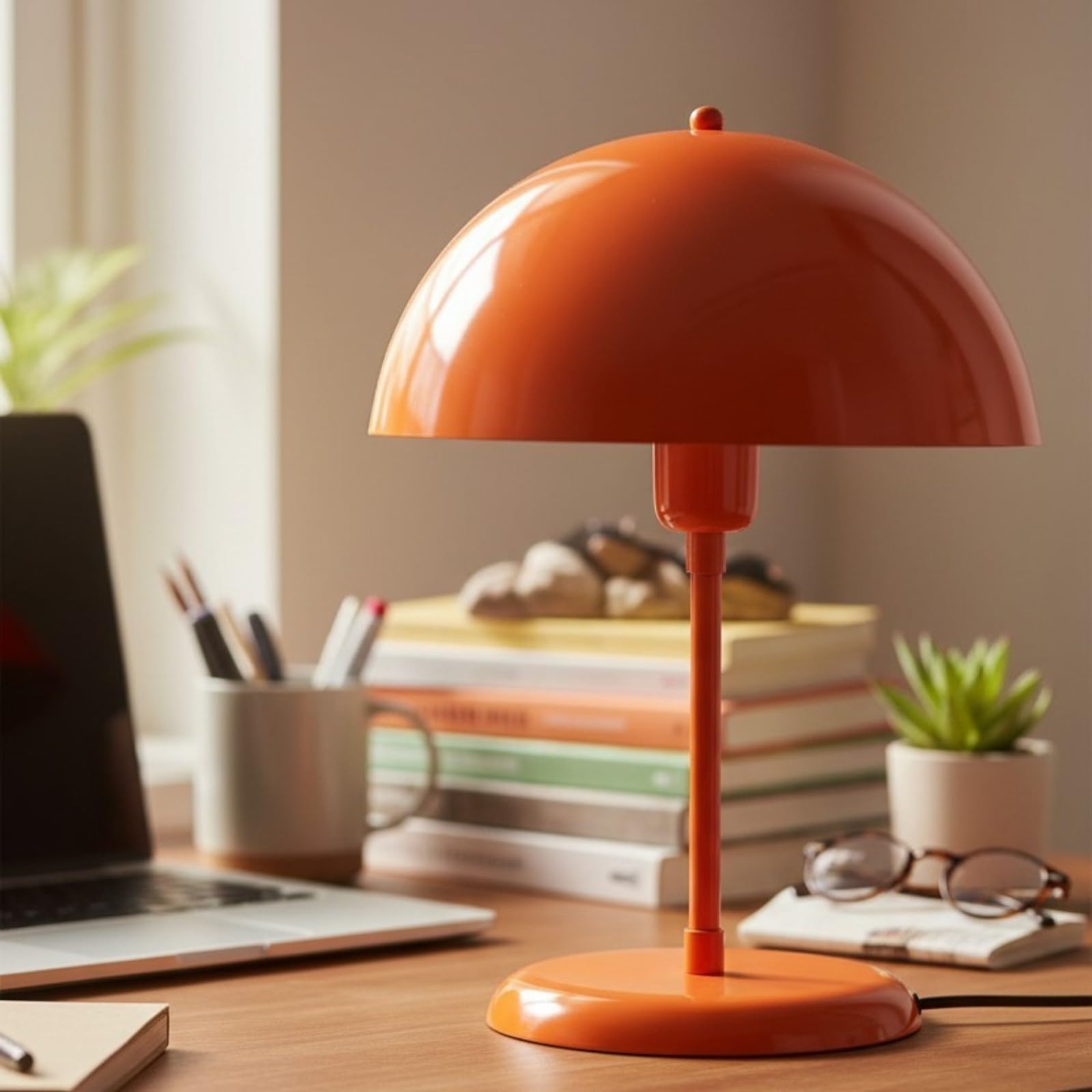 bamyum Lipeo Table Lamp, Mushroom Lamp E27 Modern Desk Lamp, Metal Bedside Lamps for Bedroom Living Room Office Study Room Library Reading Lamp, Nightstand Lamp, Mushroom Decor for Home — image 1