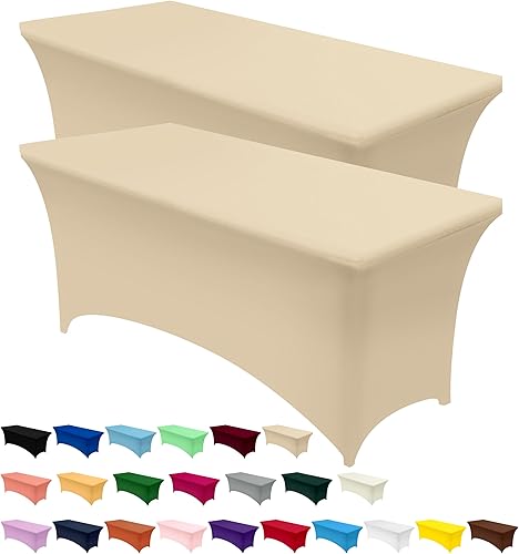 Miniatura 18 de Utopia Kitchen Mantel rectangular de spándex de 4 pies [1 unidad, negro] 200 GSM elástico, ajustado, lavable y resistente a las arrugas, cubierta