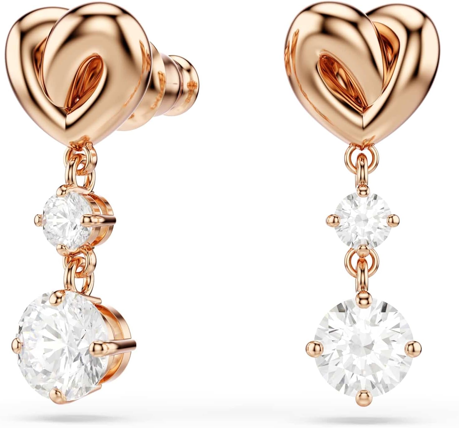 Swarovski Lifelong Heart Necklace, Earrings, and Bracelet Crystal Jewelry Collection, Rose Gold & Rhodium Tone Finish
