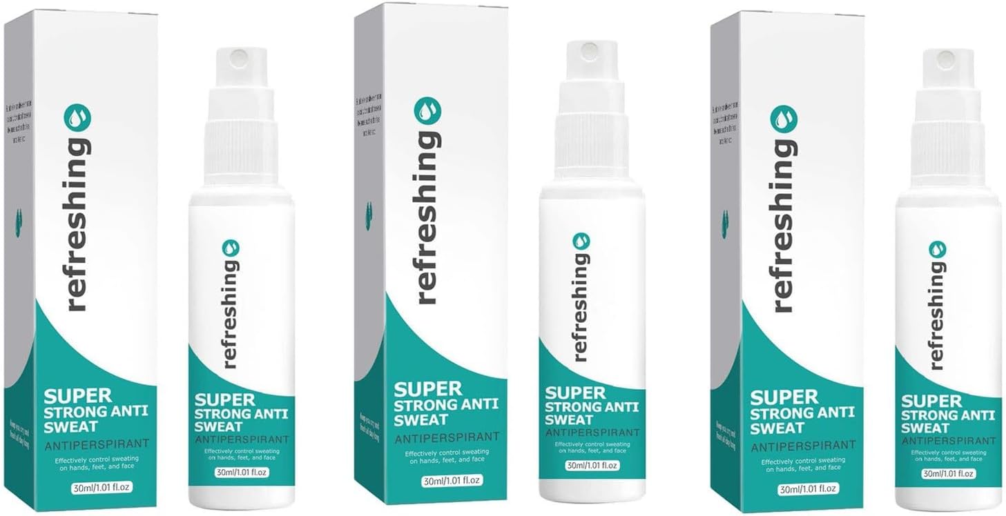 Antiperspirant Spray, Anti Sweat Deodorant Sprays, Against Heavy Sweating for Face, Head, Underarm and Body, Sport Antiperspirant Clear Spray for Men and Women, 30ml 3