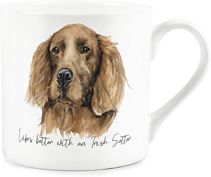 Purely Home Irish Setter Mug - Lifes Better with an Irish Setter Bone China White Mug - Tea/Coffee Gift for Dog Lovers