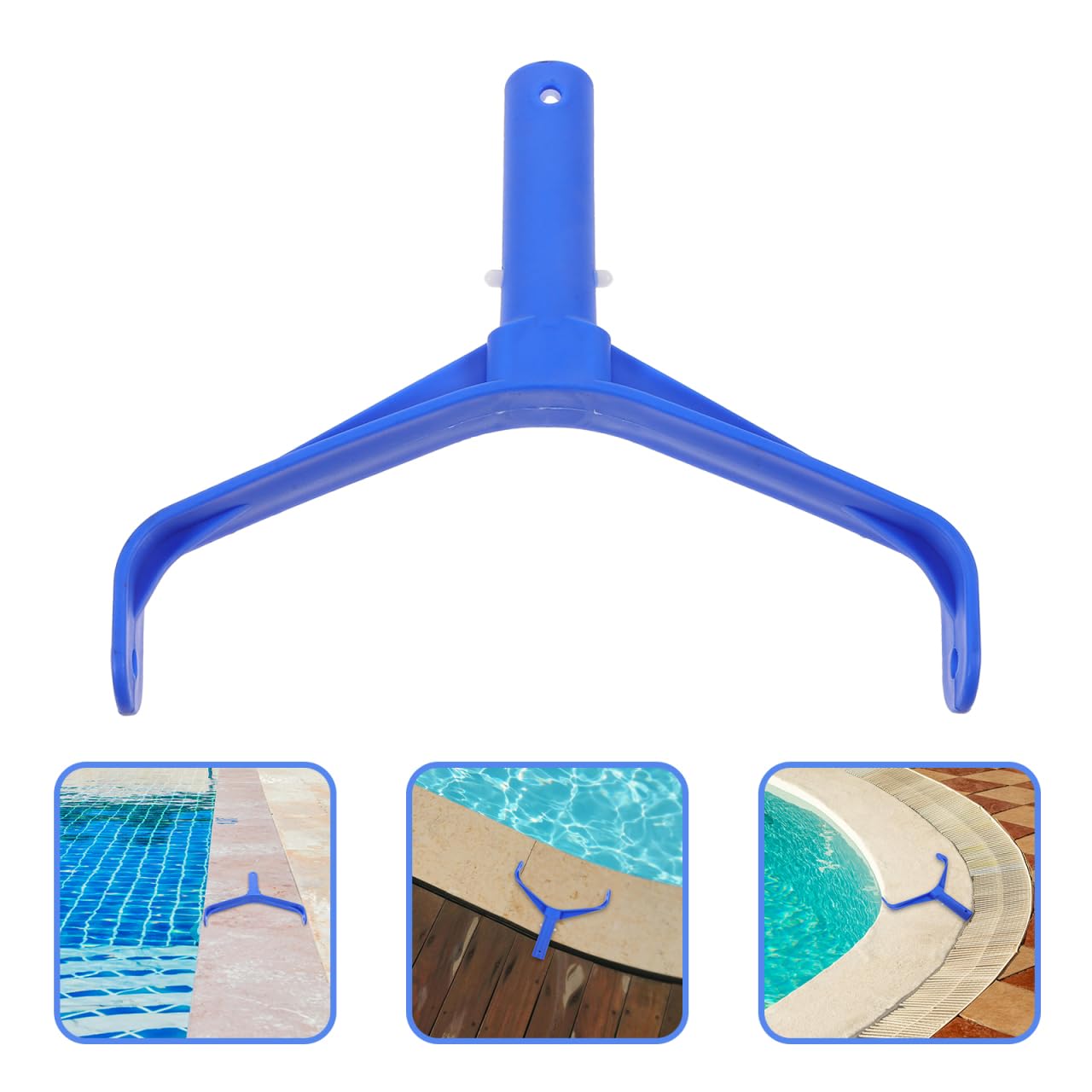 Mango para Cabezal De SuccióN De Piscina Curvado Accesorio Universal para Limpieza Eficiente Fondo De Piscina Azul Ergonomía FáCil InstalacióN