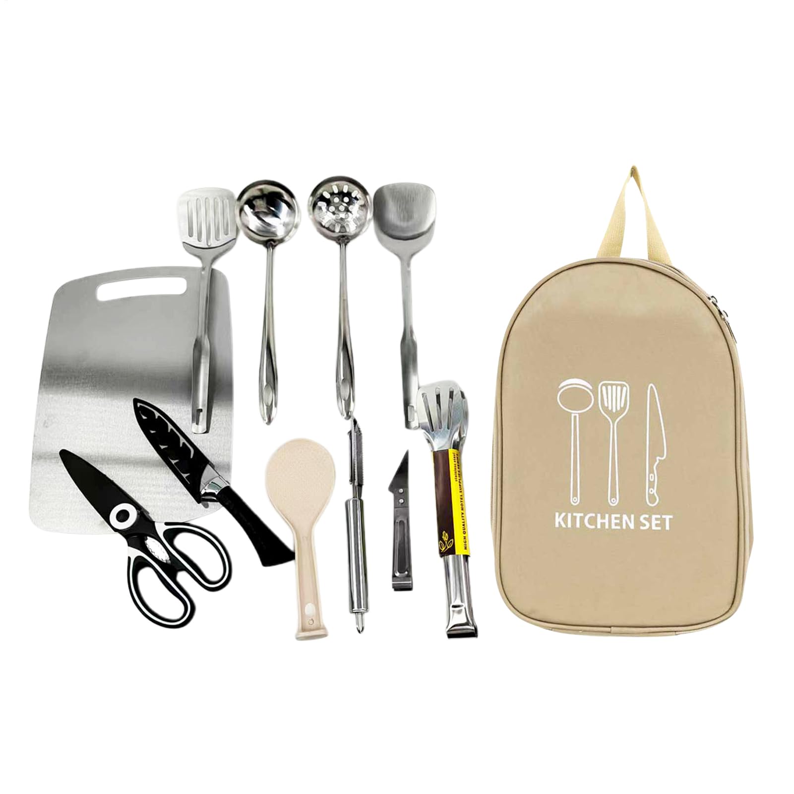 Juego de Utensilios de Cocina para Camping | Equipo de Menaje para Cocina de Camping - Equipo Portátil Unisex para Senderismo, Barbacoa y Picnic