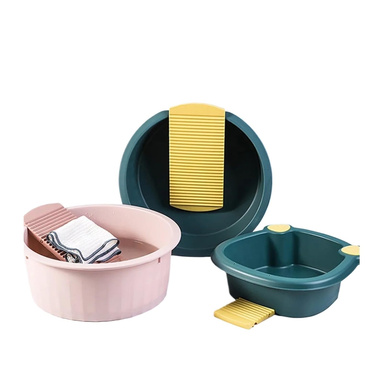 Antislip Washboard Basin 1Set Compact Lightweight PP Washboard Basin Set Hand Wash Clothes for Dormitory Home Laundry Small Delicate Items Washing