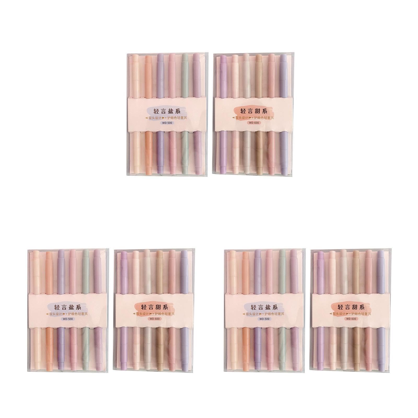 MAGICLULU 36pezzi Evidenziatori Colorati Pastel Da Marker Indelebili Per Studenti e Uso Domestico Per Appunti e Documenti Design Adorabile e Portatile