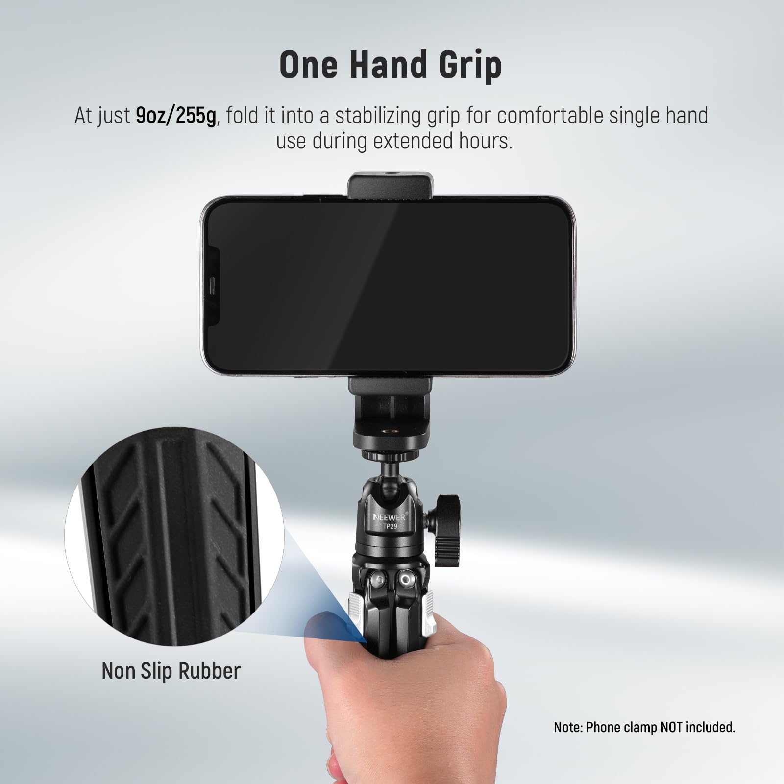 NEEWER Metal Mini Trípode con 360°Cabezal Bola Sobremesa, Soporte de Toma Vertical y Mango, Soporte de Trípode Viaje Portátil con Tornillo 1/4" para Cámara Móvil Acción CAM, Carga Máx 6,6lb/3kg, TP29