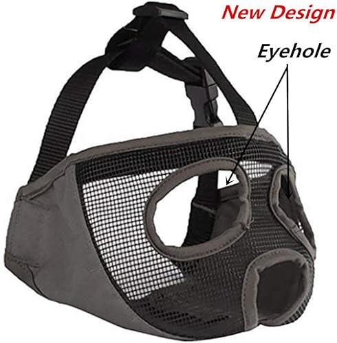Miniatura 30 de Bozal para perro de hocico corto - Bozal ajustable transpirable de redecilla para bulldog para morder, masticar, lamer, entrenamiento, aseo de perro