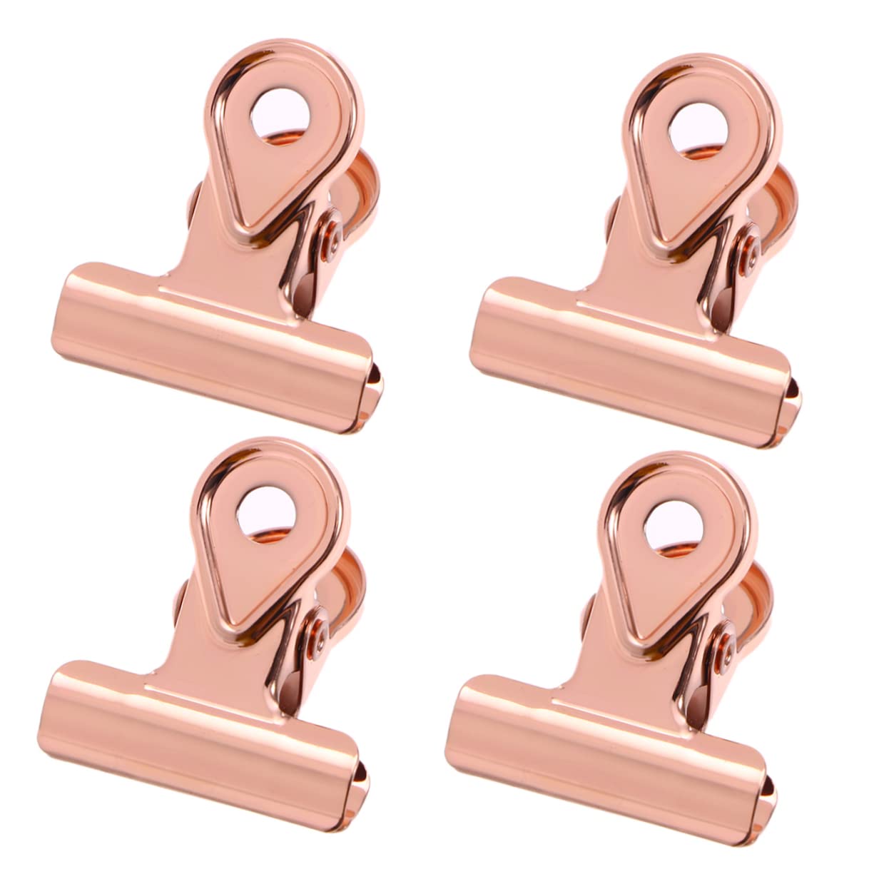 NUOBESTY 60pezzi Pinze Metalliche Per Raccoglitori Clip Pieghevoli Rame Rosa Per Organizzazione Di Documenti Foto e Articoli Creativi