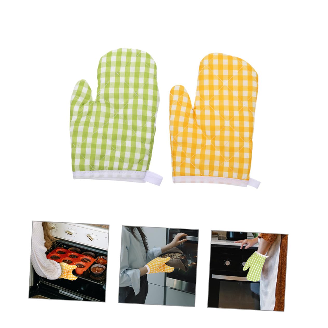 Maniques Cuisine Four en Polyester, Résistantes la Chaleur, Lavables en Machine, Pack de 2 Cuisson Grill
