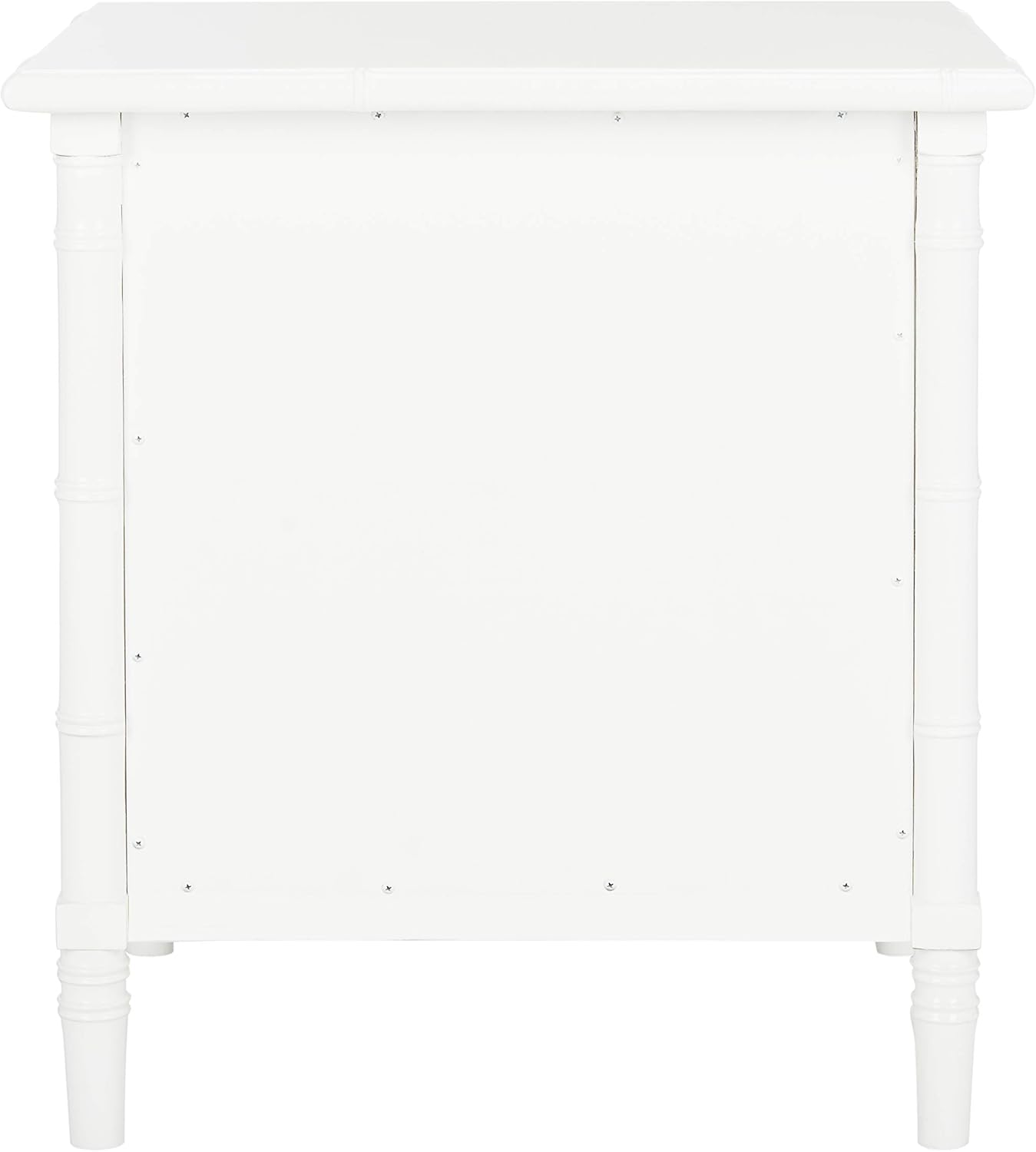 Safavieh Home Collection Mina Modern Coastal 3 Drawer 25" Bamboo Nightstand, White