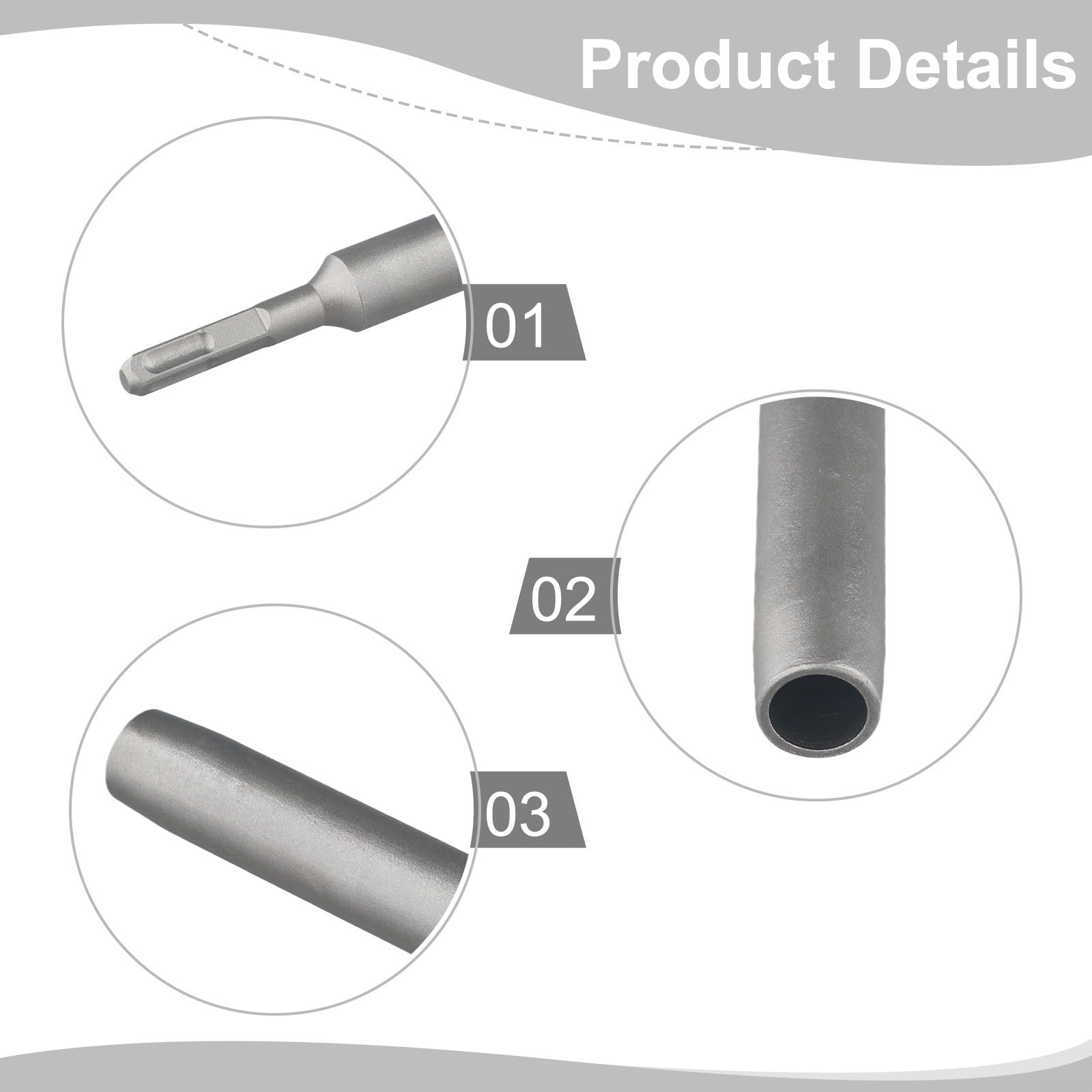 Para SDS-Plus Compatible Ground Rod Driver Tool para Rotary y Eléctrico Para Martillos Se adapta a M8 M10 M13 M15 M20 Varillas Forjadas Cromo Vanadio ()