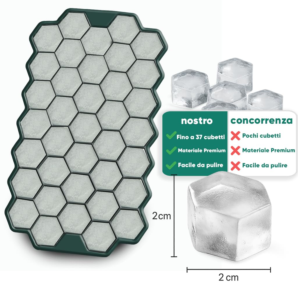 Walfos Stampi Per Cubetti Di Ghiaccio In Silicone, 4 Pezzi
