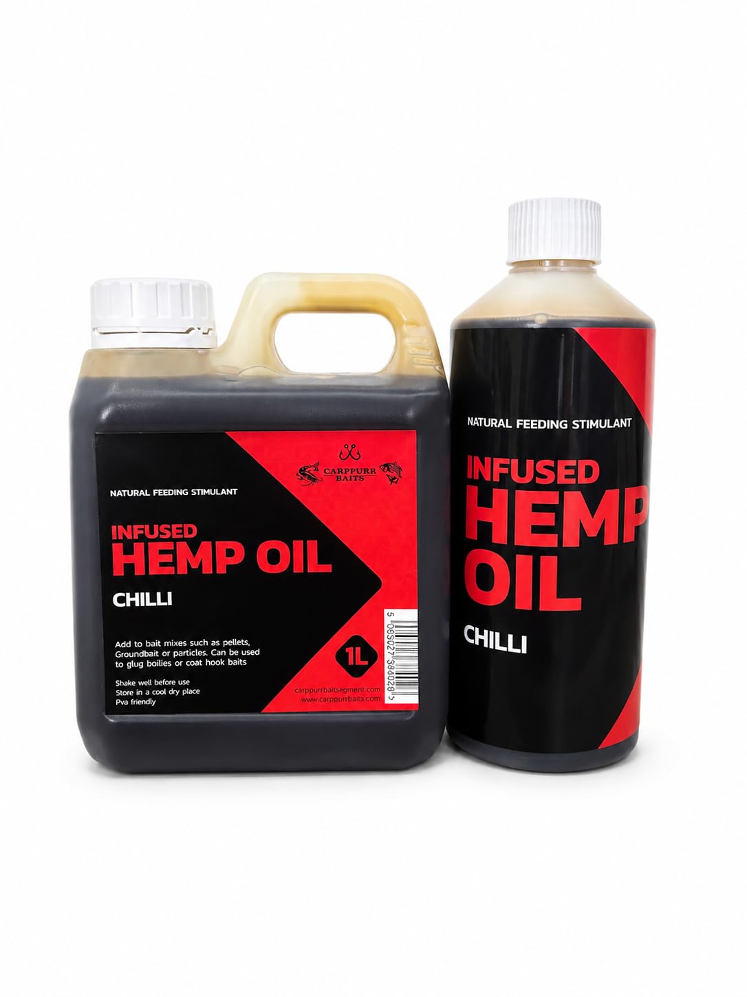 Carppurr baits Spicy Chilli Hemp Fishing Oil – Carp Fishing Bait Additive – 500ml-1L-2L-3L-5L – Enhance Groundbait, Spod Mixes, Boilies & Particles (1 litre)