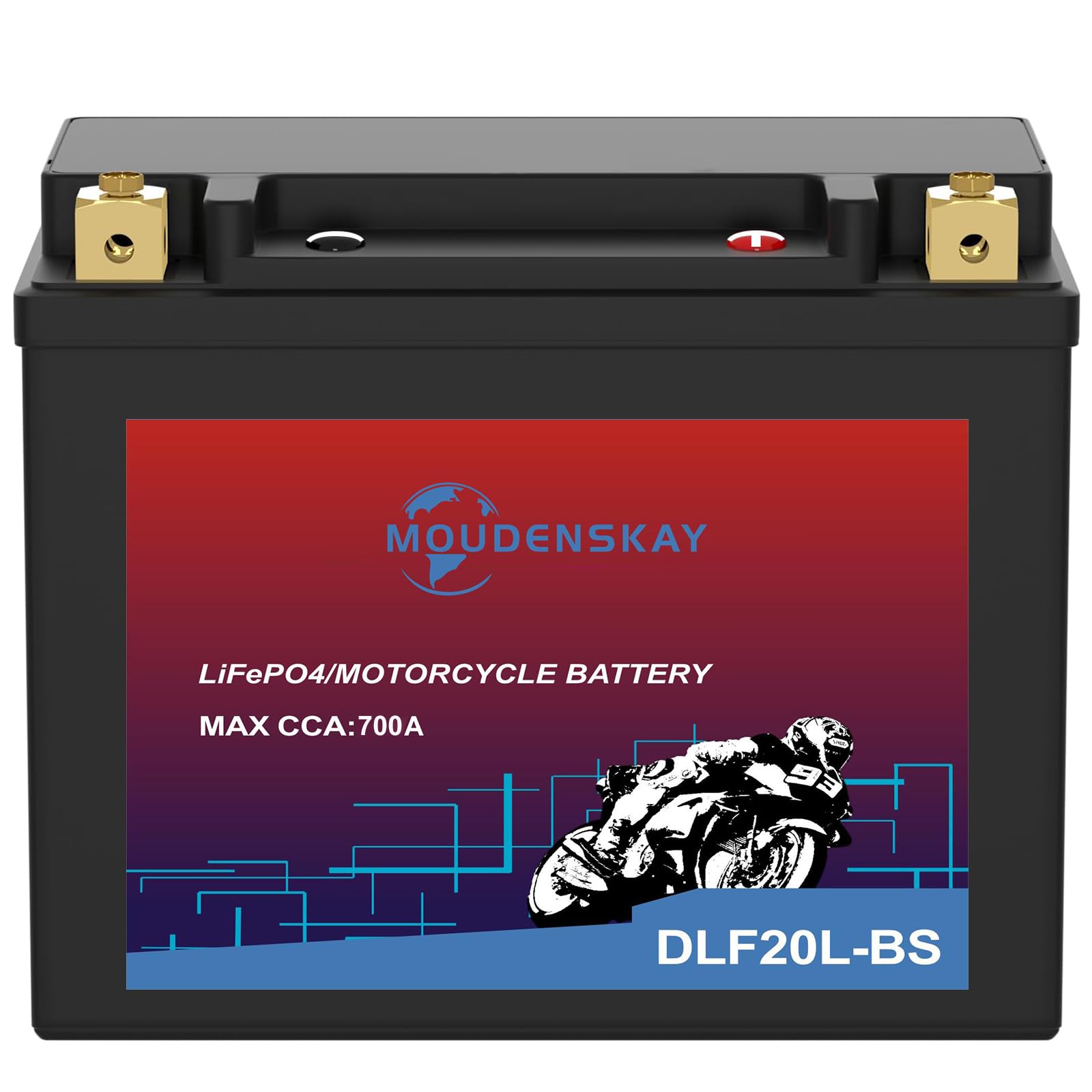 Lithium Motorrad Batterie 12V Lithium Powersports Batterie mit BMS,YTX20L-BS 620-700CCA LiFePO4 Motorstart Batterie für Motorräder,ATV,UTV,Schneemobil und mehr