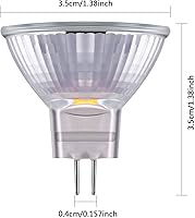 Vista 2 de Mudder 10 bombillas halógenas Mr11 de 12 V FTD, focos halógenos GU4 con base de dos pines, cubierta de vidrio, luz blanca cálida de 2700 K