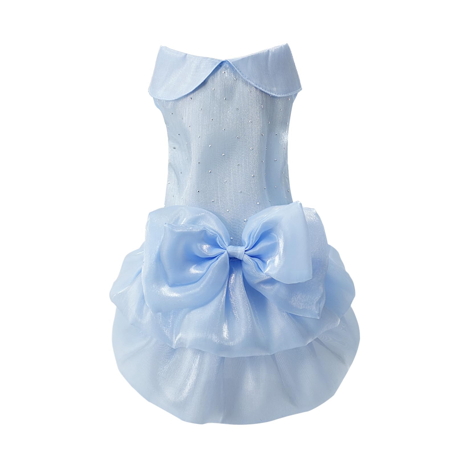 Dog Dress,Pet Wedding Dress Princess Formal Tutu Skirt with Bowknot,Puppy Birthday Party Outfit Apparel Girl for Small Dogs Cats (Blue, X-Large)