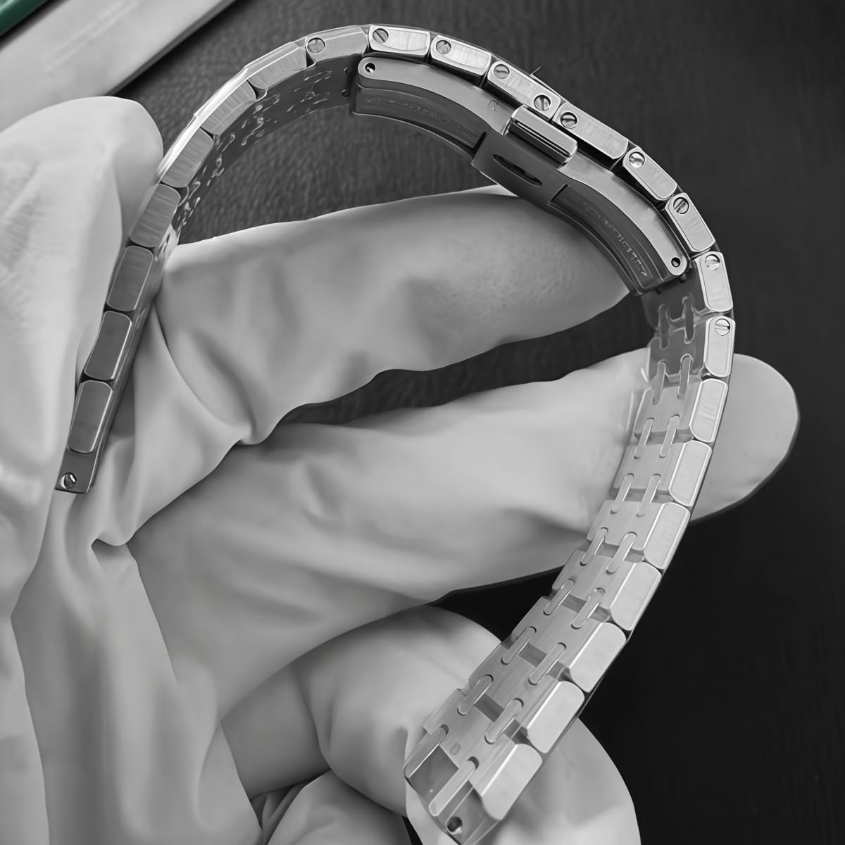 Szeroka Bransoleta Stal Nierdzewna 26mm, Ciężki Pasek Metalowy Szczotkowany, Matowy Zamiennik Lity dla Audemars Piguet Royal Oak-Złoty