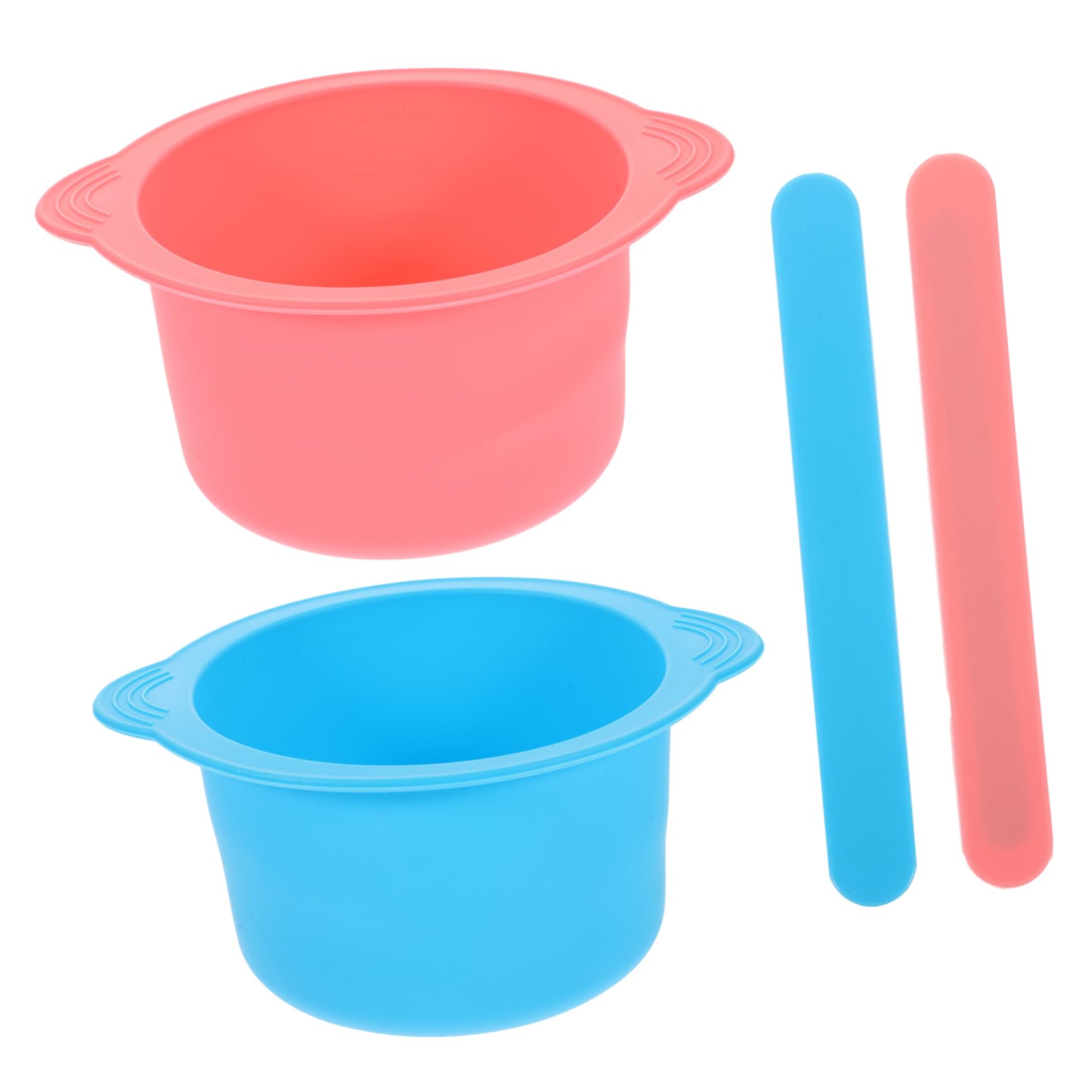 IWOWHERO 2 Pack High-temp Resistant Wax Melting Bowl Set Nonstick Silicone Bowl for Diy Mask Facial Mask Mixing Spa Supplies
