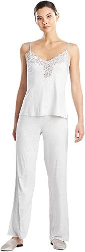 FEATHERS ESSENTIALS Cami PJ Set Length:, Inseam:,LIGHT HEATHER GREY,Extra Large