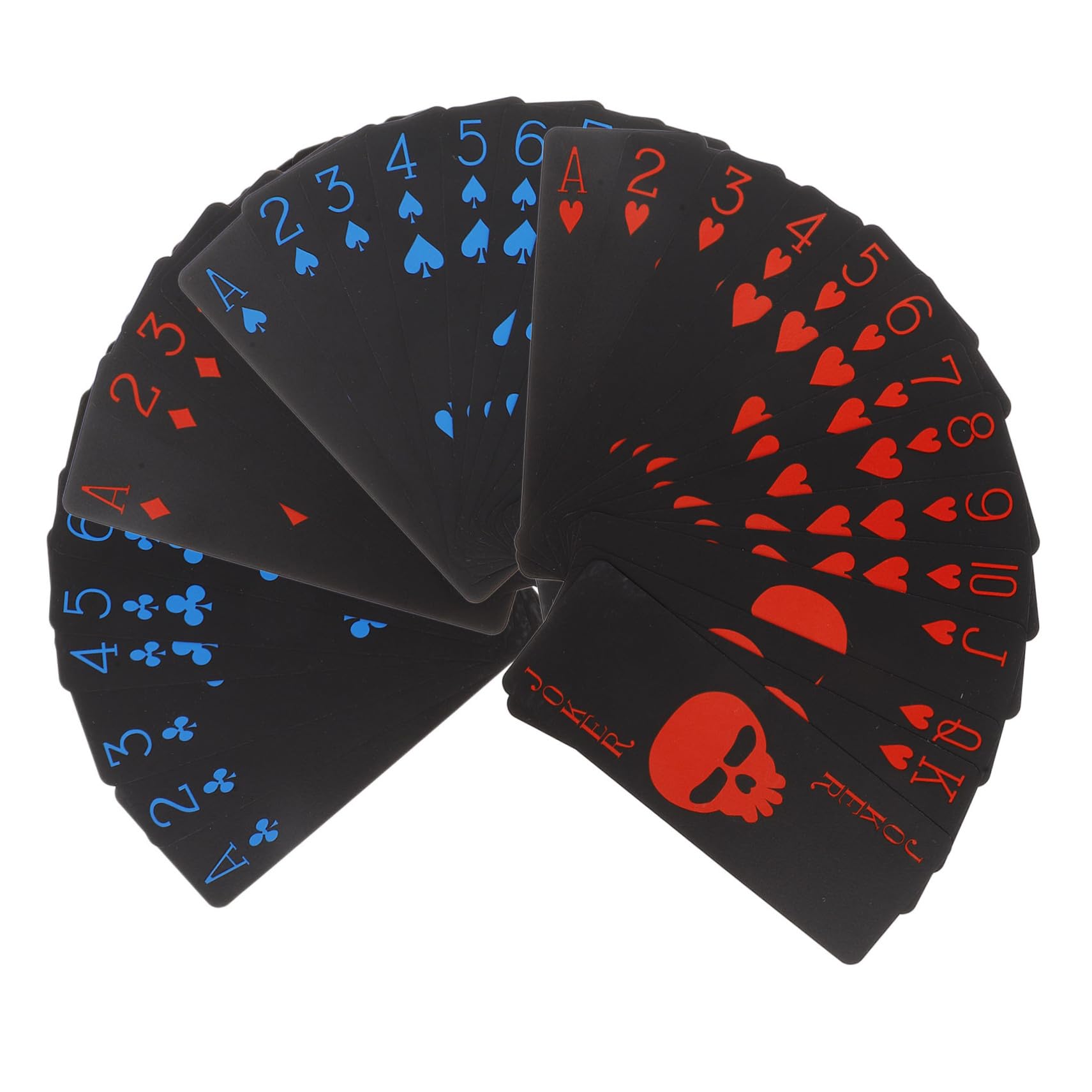 UPKOCH Jeu de Cartes à Jouer en Plastique PVC Noir Imperméable Motif Crâne, Solide et Créatif, pour Soirées et Divertissements Adultes
