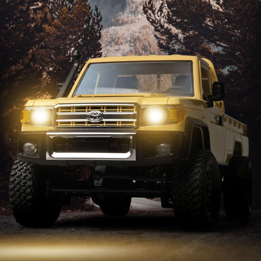 1/12 MN82 LC79 2.4G 4WD RC Crawler Truck RTR Hobby Grade ABS, amarillo
