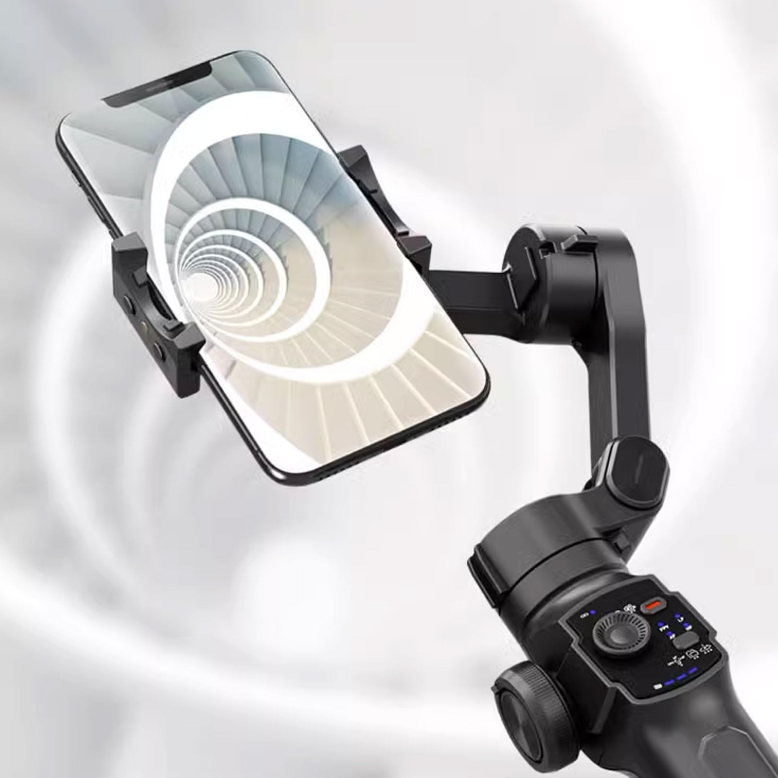 Stabilizator do smartfona, 3-osiowy uchwyt na telefon z wbudowanym przedłużaczem, śledzenie obiektów, przenośny i składany, stabilizator telefonu do nagrywania wideo, YouTube TikTok (wersja Fill