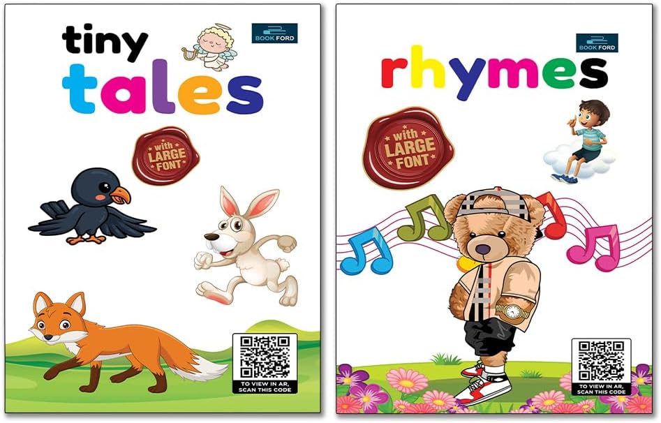 For Little Readings Library Book of - Set of 2 Books - Rhymes, and Tiny Tales For Kids