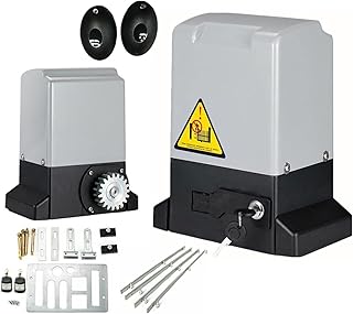 Gate opener Electric Sliding Gate Opener Kit AC Motor Automatic Gate Door Operators Kit With Infrared Sensor+4m Rack+2 Remote Suitable Equipment For Garage Doors, Rolling Doors mighty mule gate opener