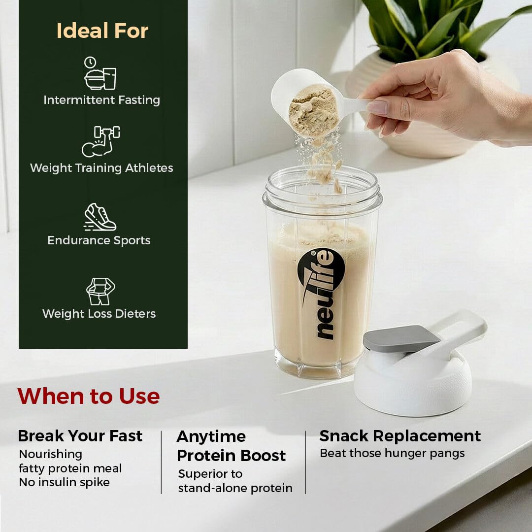 Neulife Super Isolate Plant Vegan Protein Powder – Complete Pea Isolate + Ketofuel MCT, Easy Digestion, Muscle Recovery & Weight-Management, Unflavoured 450 g — Amazon image 5