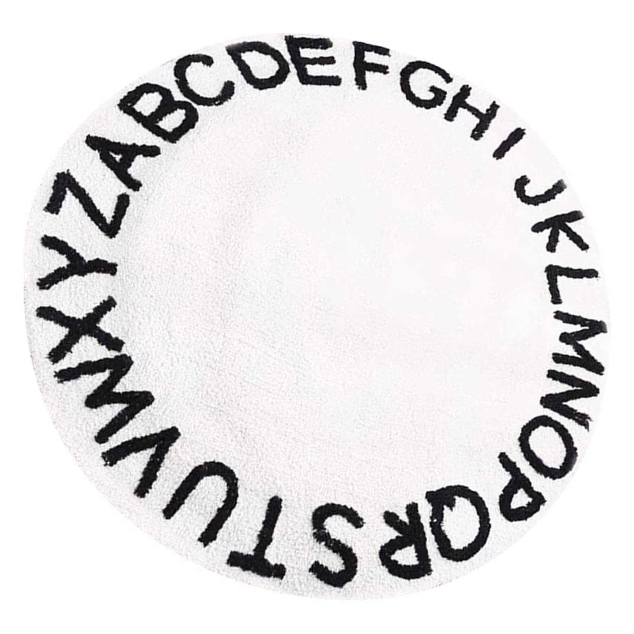 Levemolo Alfombra Diseño de Letras Dormitorio Infantil Redonda para Antideslizante Material de Poliéster Ligero y Clásico, Adecuado para Habitación o Hotel