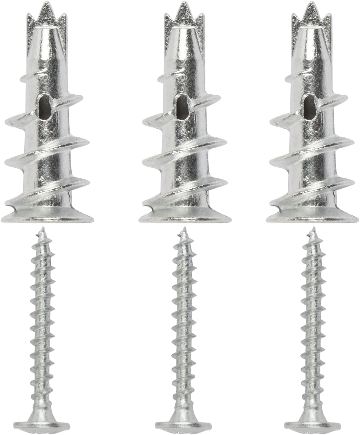 20 Pack Metal SelfDrill Plasterboard Fixings Raw Plugs Cavity Wall, Heavy Duty Metal Driva